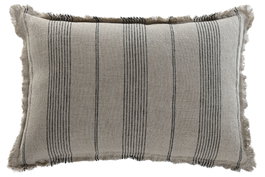 DKD Home Decor Cojín de Lino Rallado Beige 60x8x40 cm