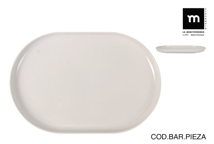 La Mediterranea Fuente Ovalada Ivory Nordic Brillo 30x20x2.5cm La Mediterranea Fuente Ovalada Ivory Nordic Brillo 30x20x2.5cm