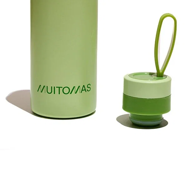 Muitomas Botella de Agua con Cordón 500 ml Verde