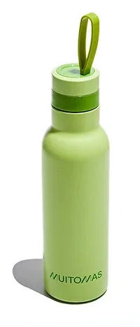 Muitomas Botella de Agua con Cordón 500 ml Verde