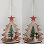 DKD Home Decor Decoración Colgante de Madera Árbol (Pack de 2)