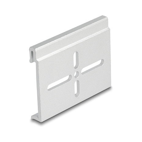 DeLOCK 67142 Clip de montaje de aluminio para riel DIN, Plata