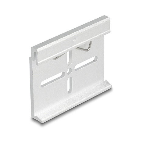 DeLOCK 67142 Clip de montaje de aluminio para riel DIN, Plata