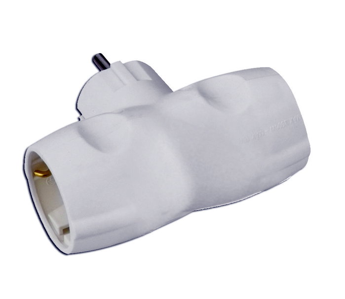 Simon Adaptador doble lateral Schuko 2p+t 16a 250v~ blanco