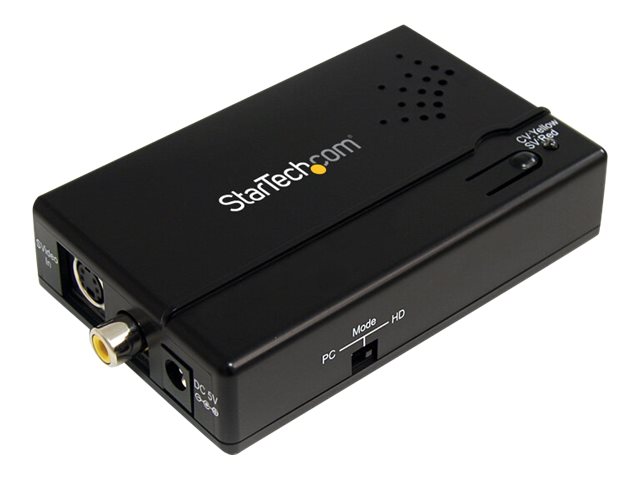 StarTech.com VID2VGATV2 Adaptador Conversor Escalador de S-Video/Video Compuesto a VGA, Escalado hasta 1080p, Plug & Play