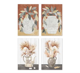 DKD Home Decor Cuadro Lienzo Pino 50x1,8x70 Jarrón Surtido de 4