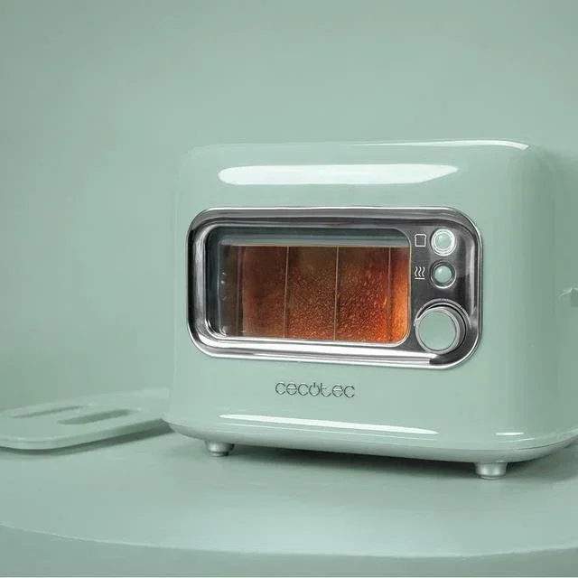 Cecotec RetroVision Green 700 W, Verde claro, Acero inoxidable