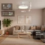 Grunkel SKYWHITE42 Ventilador de Techo Blanco con 3 Aspas Retráctiles y Luz LED