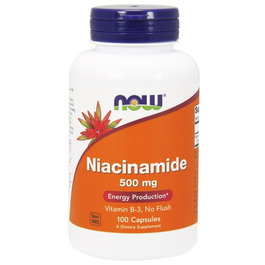 NOW Niacinamida (B3) 500 mg, 100 cápsulas, sin ruborizante