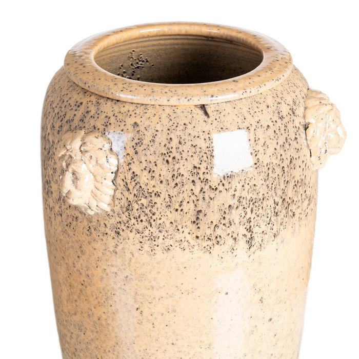 Jarrón Crema Cerámica Decoración 25 X 25 X 60 cm