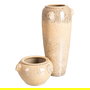 Jarrón Crema Cerámica Decoración 25 X 25 X 60 cm