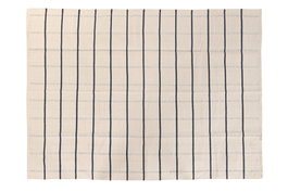 DKD Home Decor Alfombra de Algodón con Rayas Crudo y Azul 140x200 cm