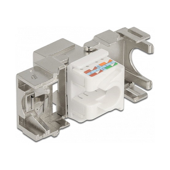 DeLOCK Módulo Keystone RJ45 hembra a LSA Cat.6A 180° sin herramientas de metal DeLOCK Módulo Keystone RJ45 hembra a LSA Cat.6A 180° sin herramientas de metal