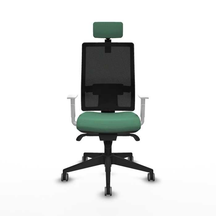 PIQUERAS Y CRESPO Silla de oficina Horna con mecanismo Sincro, Verde esmeralda y Negro