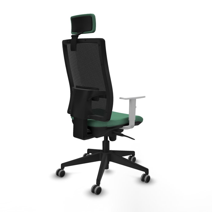 PIQUERAS Y CRESPO Silla de oficina Horna con mecanismo Sincro, Verde esmeralda y Negro