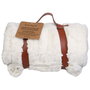 Home Deco Factory Manta efecto piel de animal blanca con asa 120x150 cm
