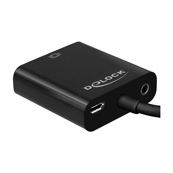 DeLOCK Adaptador HDMI Micro-D a VGA con audio, negro