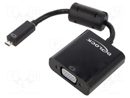 DeLOCK Adaptador HDMI Micro-D a VGA con Audio, Negro