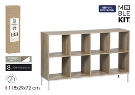 Inde Estanteria Cubo 8 Compartimentos con Pata de Metal 118 x 29 x 72 cm