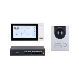 Dahua DHI-KTP01L Kit Videoportero IP con Monitor VTH2421FW-P y Switch