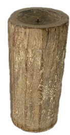 DKD Home Decor Portavelas de Columna de Madera Reciclada