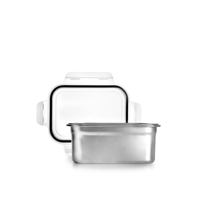 Ibili Fiambrera rectangular de acero inoxidable con tapa hermética de 1600 ml Ibili Fiambrera rectangular de acero inoxidable con tapa hermética de 1600 ml