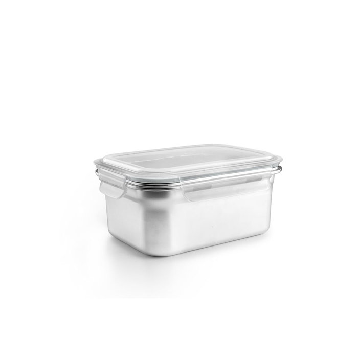 Ibili Fiambrera rectangular de acero inoxidable con tapa hermética de 1600 ml Ibili Fiambrera rectangular de acero inoxidable con tapa hermética de 1600 ml