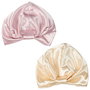 Cosmetic Club Gorro Dormir Satén Beige Rosa Cuidado Cabello Puntas Abiertas Encrespamiento Hidratación Brillo Suave Elástico Talla Única 20x29cm