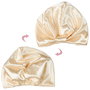 Cosmetic Club Gorro Dormir Satén Beige Rosa Cuidado Cabello Puntas Abiertas Encrespamiento Hidratación Brillo Suave Elástico Talla Única 20x29cm