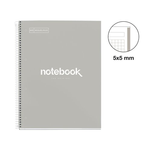 Miquelrius Cuaderno Espiral Emotions DIN A4 80 Hojas Cuadrícula 5 mm Gris Miquelrius Cuaderno Espiral Emotions DIN A4 80 Hojas Cuadrícula 5 mm Gris