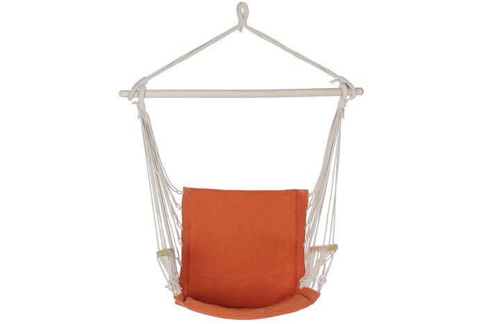 DKD Home Decor Silla Colgante para Terraza y Jardín Naranja de Algodón, Poliéster y Pino 50x120x97 cm DKD Home Decor Silla Colgante para Terraza y Jardín Naranja de Algodón, Poliéster y Pino 50x120x97 cm