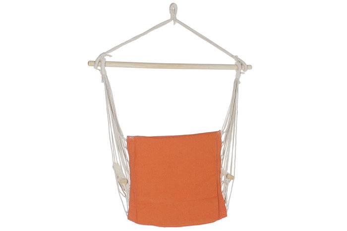 DKD Home Decor Silla Colgante para Terraza y Jardín Naranja de Algodón, Poliéster y Pino 50x120x97 cm DKD Home Decor Silla Colgante para Terraza y Jardín Naranja de Algodón, Poliéster y Pino 50x120x97 cm