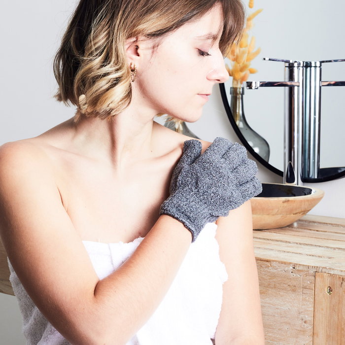 Cosmetic Club Juego de 2 Guantes Exfoliantes para Ducha y Belleza, Talla Única, Lavables y Reutilizables