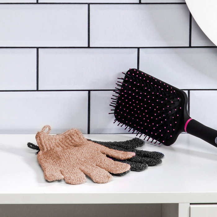 Cosmetic Club Juego de 2 Guantes Exfoliantes para Ducha y Belleza, Talla Única, Lavables y Reutilizables