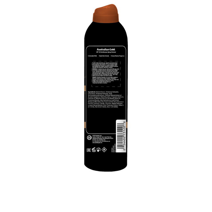 Australian Gold Instant Bronzer SPF 30 Protector Solar en Spray Bronceador 177 ml