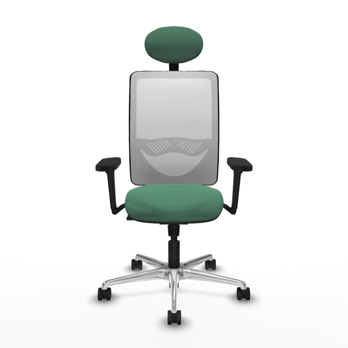 PIQUERAS Y CRESPO Silla de oficina Zulema Verde esmeralda y Blanco