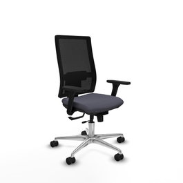 PIQUERAS Y CRESPO Silla de oficina Horna con mecanismo Sincro/Traslack Gris oscuro y Negro
