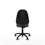 Silla de oficina Algarra con mecanismo Contacto permanente básico tapizada con Tela color Gris oscuro. Equipada con Base poliamida negra, Sin brazos y Ruedas autofrenantes