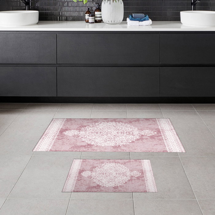 Mijölnir 510602 V2 Juego de Alfombras de Baño Polvo 100% Poliéster Antideslizante 850 gr/m² 2 Piezas 50x60 cm y 60x100 cm Mijölnir 510602 V2 Juego de Alfombras de Baño Polvo 100% Poliéster Antideslizante 850 gr/m² 2 Piezas 50x60 cm y 60x100 cm