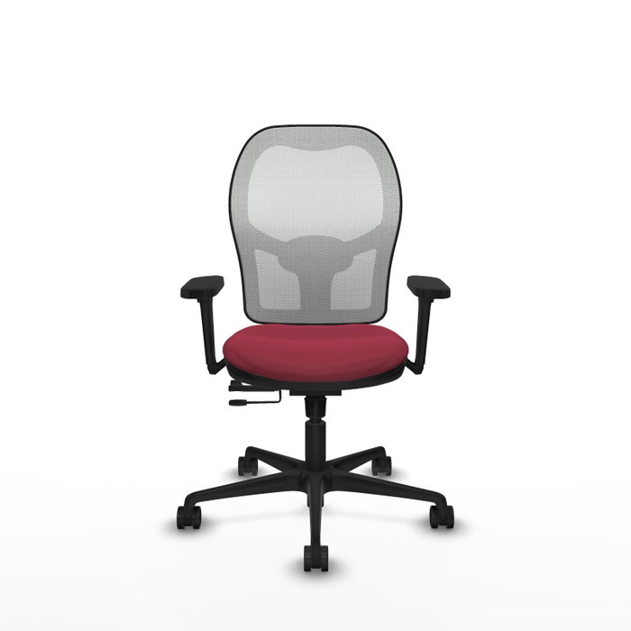 PIQUERAS Y CRESPO Silla de oficina Jorquera con mecanismo Sincro/Traslack, Granate y Blanco PIQUERAS Y CRESPO Silla de oficina Jorquera con mecanismo Sincro/Traslack, Granate y Blanco