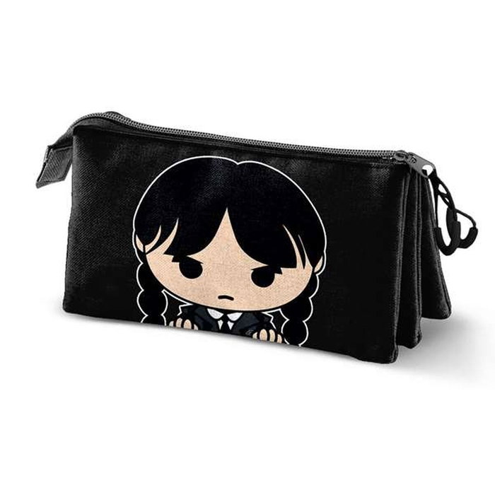 Wednesday Miércoles Estuche Portatodo Triple Cute Gris