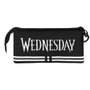 Wednesday Miércoles Estuche Portatodo Triple Gris con 3 Compartimentos, Ripstop, Repelente a Líquidos, 10x23.5x5cm