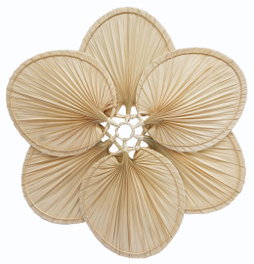 DKD Home Decor Decoración de pared Hoja de palmera con flor 80x7x80 cm