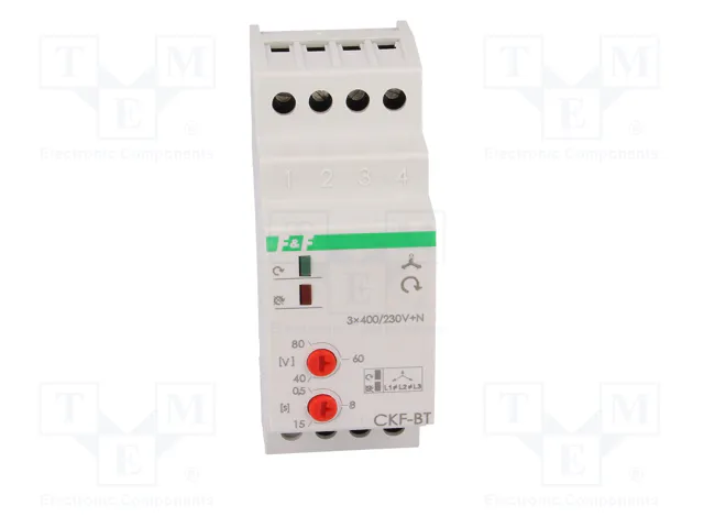 F&F CKF-BT Relé de monitorización de tensión trifásica 3 x 400V AC SPDT F&F CKF-BT Relé de monitorización de tensión trifásica 3 x 400V AC SPDT