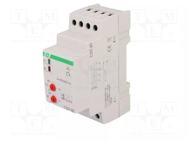 F&F CKF-BT Relé de monitorización de tensión trifásica 3 x 400V AC SPDT F&F CKF-BT Relé de monitorización de tensión trifásica 3 x 400V AC SPDT