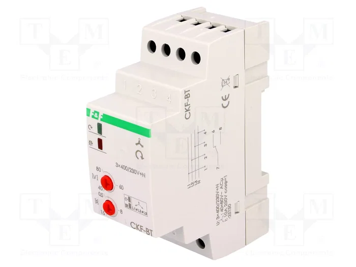F&F CKF-BT Relé de monitorización de tensión trifásica 3 x 400V AC SPDT F&F CKF-BT Relé de monitorización de tensión trifásica 3 x 400V AC SPDT