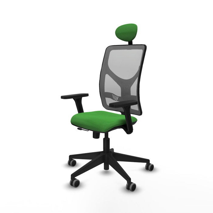 PIQUERAS Y CRESPO Silla de oficina Motilla con mecanismo Sincro/Traslack, Verde y Gris