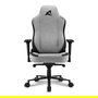 Sharkoon SKILLER SGS40 Silla Gamer Ergonómica con Respaldo y Asiento Acolchados en Tela, Reposabrazos 4D y Reposacabezas, Gris/Negro, Hasta 150 kg