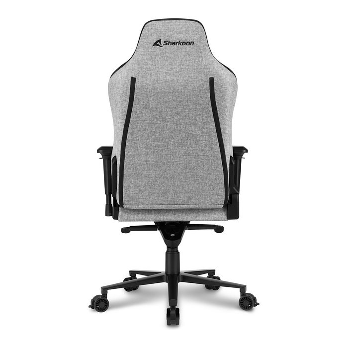 Sharkoon SKILLER SGS40 Silla Gamer Ergonómica con Respaldo y Asiento Acolchados en Tela, Reposabrazos 4D y Reposacabezas, Gris/Negro, Hasta 150 kg