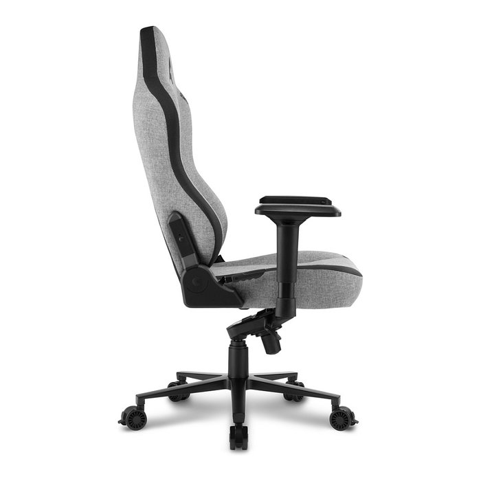 Sharkoon SKILLER SGS40 Silla Gamer Ergonómica con Respaldo y Asiento Acolchados en Tela, Reposabrazos 4D y Reposacabezas, Gris/Negro, Hasta 150 kg
